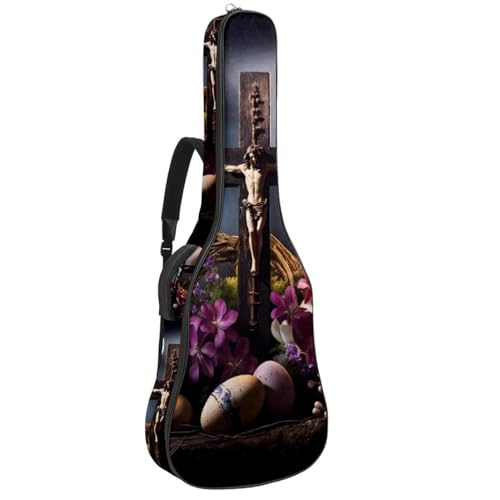 Sac pour guitare acoustique 40-42 pouces étui noir et multicolore avec rangement