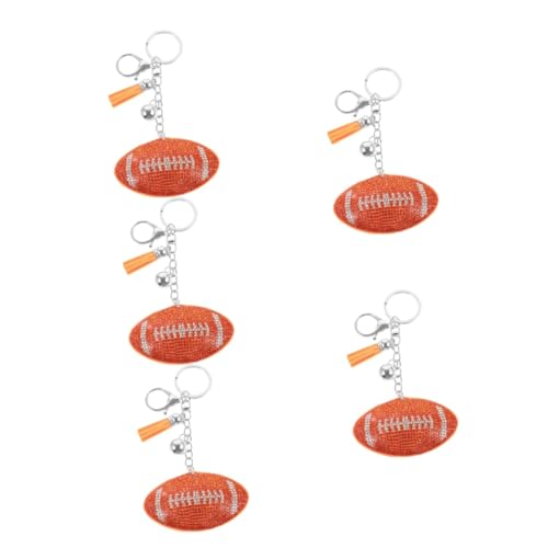 Porte-clés ballon de rugby orange plastique accessoire de rugby fan