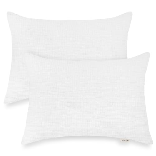 Image of Toddler Pillowcases for 13 inchx18 inch Pillow 2 Pack, Muslin Small Toddler Baby Kids Travel Pillow Covers for Boys Girls with Envelope Closure (White, 13 x 18 Inch)