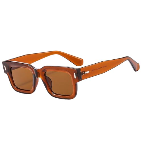 Lunettes de soleil rivets punk rétro avec verres thé UV400