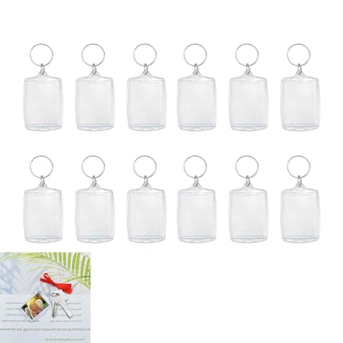 Lunpog 12 llaveros para fotos, llaveros personalizados con anillos divididos, soportes personalizables para fotos, no., NO