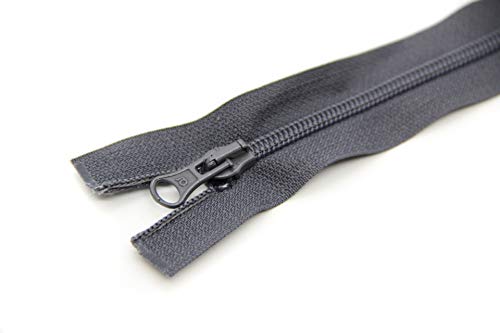 NTS Nähtechnik - 1 cremallera de plástico, 5 mm, separable, gris oscuro, 50 cm