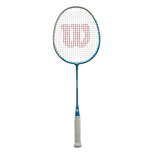 Wilson Tour 30, Raqueta de bádminton, para niños y jóvenes, Cabeza contrapesada, para Niños, Azul/Gris