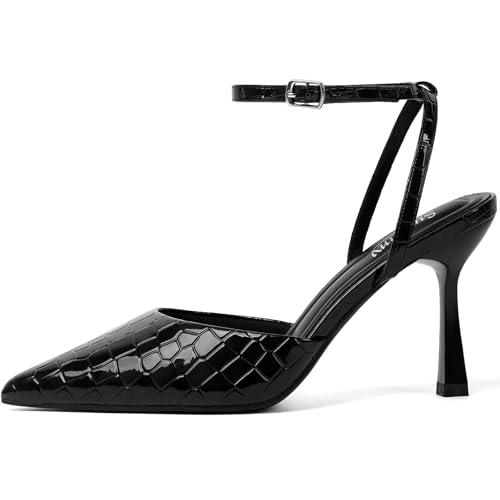 Image of Susanny Women's Heels Closed Pointed Toe Strappy Stiletto Pump Dressy Shoes