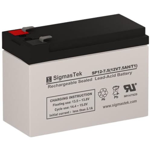 SigmasTek Ultracell UL7.5-12 Compatible Battery, 12V 7.5Ah F1 SP12-7.5 (T1)