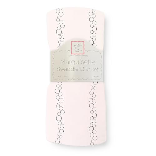 Image of SwaddleDesigns Marquisette Receiving Swaddle Blanket for Baby Boys & Girls, Soft Premium Cotton Muslin, Best Shower Gift, Soft Pink Champagne