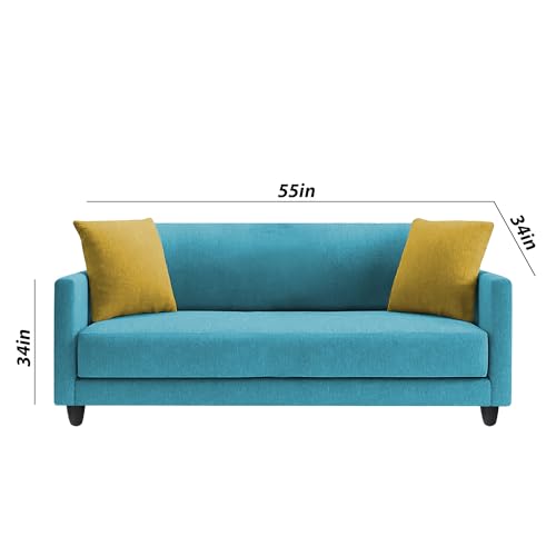 Image of Casaliving Dominic 3 + 2 Seater Sofa Set for Living Room (Turquise) Premium Fabric Sofa