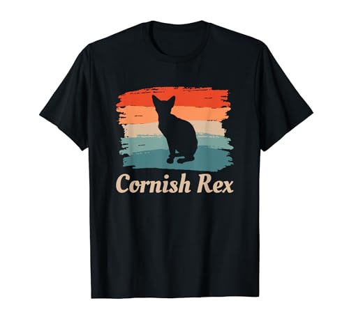 Vintage Retro Cornish Rex Cat Lover T-Shirt