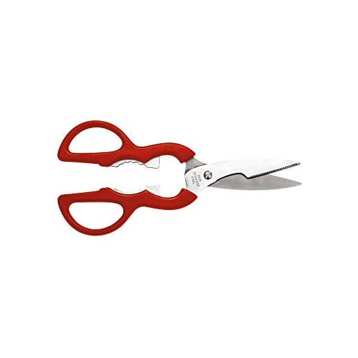 Tesoura Cozinha Vermelha Mundial TE-40, 21 cm