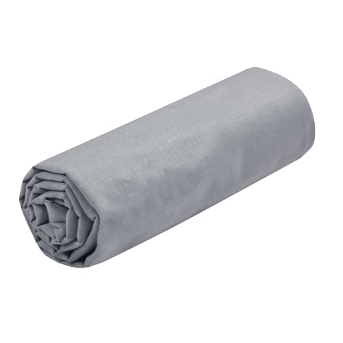 STOF - Drap Housse -Taille 160x200 cm Grand Bonnet 30 cm -100% Coton certifié Oeko-Tex - Couleur Souris -Modèle Eden - Linge de Lit pour Maison - Doux et...