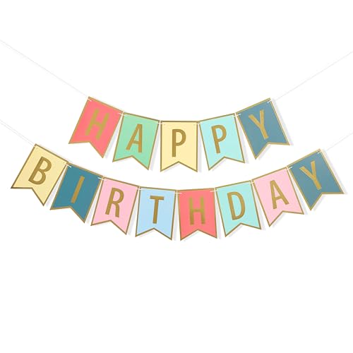 Happy Birthday Colorful Banner, Bohemian Birthday Party Decorations