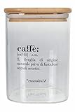 Villa d'Este Home Tivoli Kaffeedose 1 l aus Glas, Deckel aus Bambus, Victionary, mittelgroß, transparent