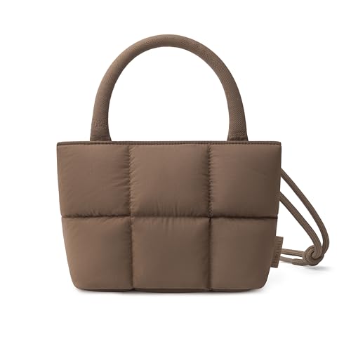 Comfyable Quilted Crossbody Bag for Women, Puffy Crossbody Purse, Small Top Handle Bag, Lightweight Handbag with Adjustable Strap, Mocha Brown by Comfyable - Used condition - US$31.07