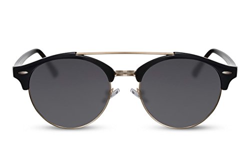 Preisvergleich Produktbild Cheapass Sonnenbrille Rund Schwarz UV-400 Brille Festival-Accessoire Frauen Männer