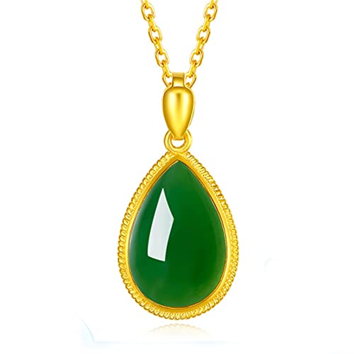 Collier émeraude argent 925 précieux pendentif en poire pour femme élégante