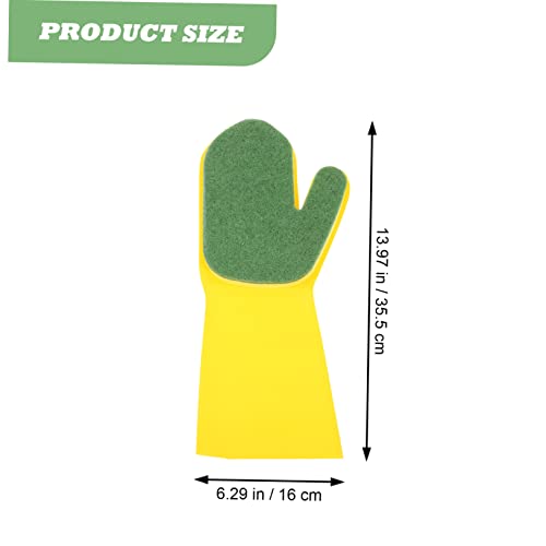 Gogogmee Reusable Household Cleaning Gloves Multi-purpose Kitchen Dishwashing Gloves for Efficient Washing of Plates and Dishes Eco-friendly Latex Material Right Hand Yellow Green - Image 3