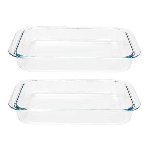 2 Pack 1-Quart Tempered Glass Oblong Baking Dishes, Personal Sized Bakeware and Cookware by VIPHIEC - Used condition - US$17.33