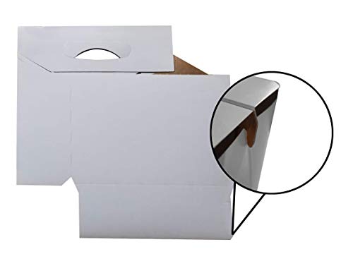 ICE N COLD Six Pack Bottle White Cardboard Carrier Boxes for 12oz Beer or Soda Bottles (Pack of 12)