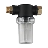 Besttoolifes Gartenschlauch-Einlasssieb mit 40/100 Mesh Edelstahlsieb, 3/4 Zoll männlicher und weiblicher Anschluss für Hochdruckreiniger und Außenhähne, In-Line (100 Mesh)