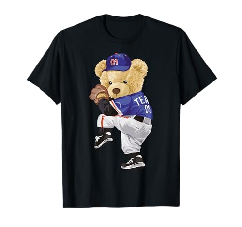 かわいいテディベア 野球ジャグ スウェットシャツ Tシャツのサムネイル