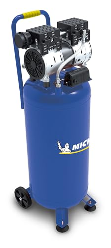 MICHELIN Compresseur d'Air Vertical Silencieux MVX 50/1, Compresseur d'Air Sans Huile, Pression Maximale 8 Bar, Puissance 1 CV, Réservoir 50 litres, Niveau...