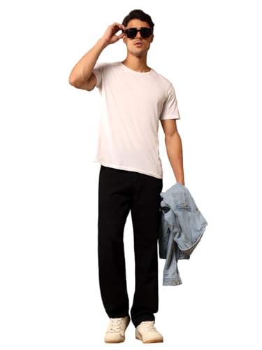 Image of KOTTY Mens Solid|Mid Rise| Coin Pocket|Button|Ankle Length|5 Pocket Jeans