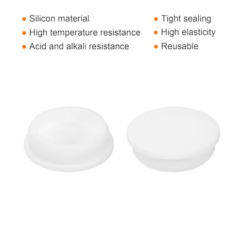 Image of MECCANIXITY 15pcs T-Shaped Silicone Plugs 51.3mm 2 Inch Dia Snap in Plug Hole Seal Cover Round Rubber Stopper for Kitchen Rubber Bulkheads Waterproof Sealing Plugs White