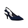 Guayonng Women Slingback Kitten Heels Pumps Bowknot Pointed Toe Backless Low Heeled Party Wedding Dress Shoes