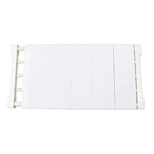 Happyyami Adjustable Shelf Divider for Closets Retractable Storage Rack for Wardrobe Organization Sturdy Plastic for Cabinet Shoe Cabinet Kitchen Bathroom White