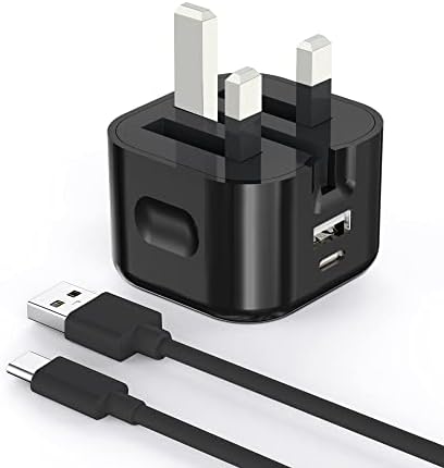 USB C Wall Charger, Mini 20W Dual Ports USB Type C PD Fast Charger, USB 18W QC 3.0 Charger Block With Foldable Plug For iPhone 14/14 Plus/14 Pro/14 Pro Max/13/13 Pro/13 Pro Max/13 Mini/SE 2022(BLACK)