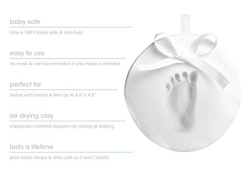 Tiny Ideas Baby's Handprint Ornament Footprint Maker, Red, Green, Blue, White, Pack Of 1 - Image 3