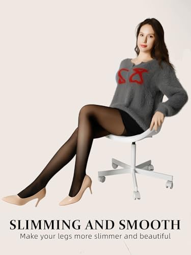 Image of 2 Pairs Control Top Pantyhose For Women - 40D Sheer Tights High Waist Tummy Control Support Stockings