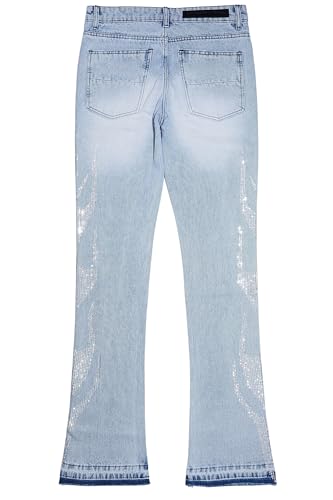 Men's Jian Rhinestone Stacked Flare Jean