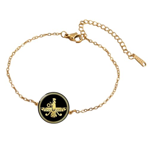 Bracelet perlé de cristal Faravahar persan ajustable pour femme