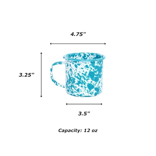 Taza Crow Canyon Home esmaltada 12 oz azul crema miniatura 2
