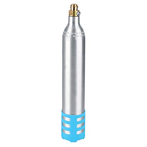 CO2 Canister Cylinders Accessory, 0.6L Refillable Soda Bottle Spare, Threaded Soda Streaming Machine for Soda Maker (Blue silicone sleeve)