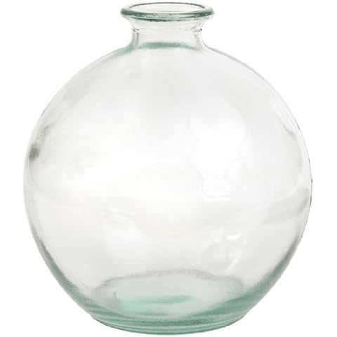 Couronne Company Ball Recycled Glass Vase, G5464, 6.75 Inches Tall, 66 Ounce Capacity, Clear, 1 Piece Cover