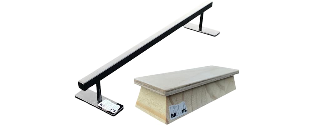 EMA Ramps Professional Fingerboard Flat Rail 100% Solid Steel Making it The Most Realistic Rail on The Market to be Used with Fingerboard Decks Fingerboard Ramps Great Addition for Fingerboard Parks