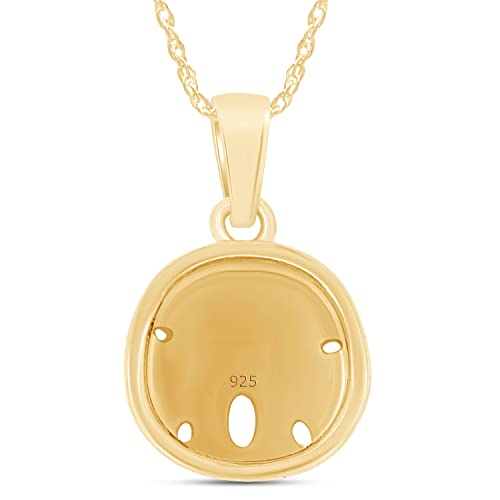AFFY Sand Dollar Pendant Necklace for Women, 14K Gold Over Sterling Silver Ocean Beach Jewelry with 18" Rope Chain, Dainty Nautical Charm Gift3