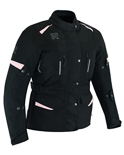 RS Motorradjacke für Damen, Textil, Winter, wasserdicht, mit CE-Protektoren, Rosa, XXL
