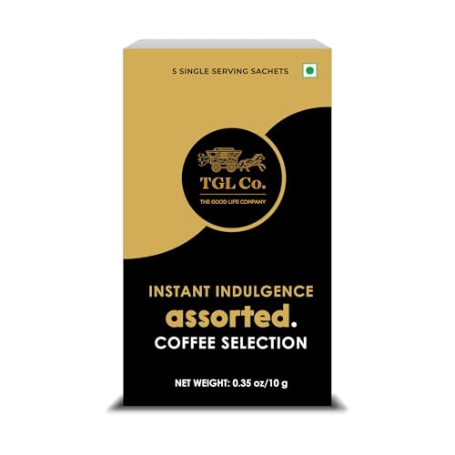 Image of TGL Co. 5 in 1 Assorted Instant Coffee Selection (5 Sachets - Trial Pack) | Contains 3 Classic & 2 Flavors (Caramel, Hazelnut) | Travel Friendly Pack