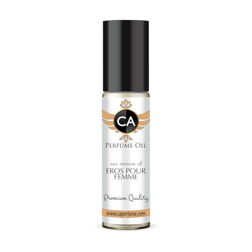 CA Perfume Impression of Eros Pour Femme Eau De Parfum Floral Woody Musk Scent Long Lasting Perfumes for Women Travel Size TSA Ready for Day and Night Wear 0.33 Fl Oz 10ml