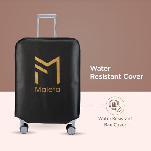 Image of Maleta Crown Series Cabin Trolley Bag |Aluminium Frame, 20 inch, 8 Spinner Wheels, Dual TSA Lock |Free Bag Cover | Trolley Bags for Travel | Suitcase for Travel (White, Cabin-Small)