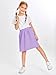 Haloumoning Girls Sweat Skirts Kids Cute Elastic Waist Ruffle A-line Skorts with Pockets Fashion Clothes Light Purple