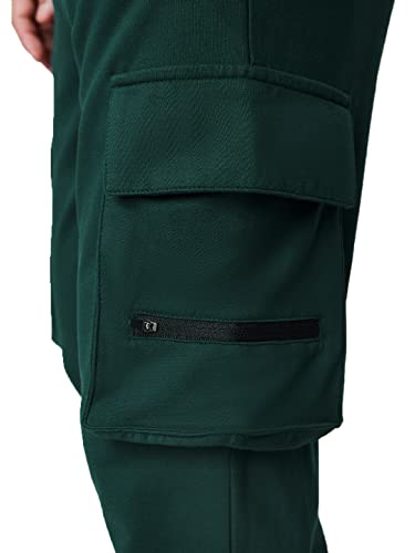 Image of The Souled Store| Solids: Jasper Green Mens and Boys Joggers|Regular fit Solid| 80% Cotton 20% Polyester Green Color Men Cargo Joggers
