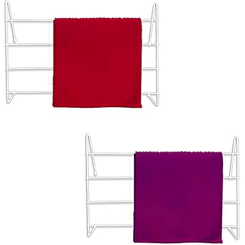 HMWD 4 Bar Radiator Metal Airer Radiator Towel Holder Clothes Dryer, Drying Rack Rail, Hanging Lightweight Rack Easy To Install Rail In Any Rooms (Pack of 2) Cover