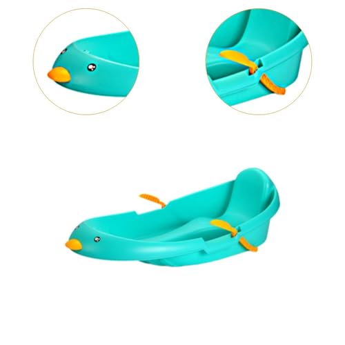 Menolana Snow Sled with Brake for Downhill Outdoor Activities Simple Winter Sports, Grass Sled Snow Sledge for Kids Boys Children, Green