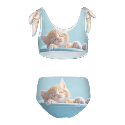 Cute Kitty Cat in Tub Girls Bikini Sets 2 Piece Swimsuits Bathing Suit Swimwear2