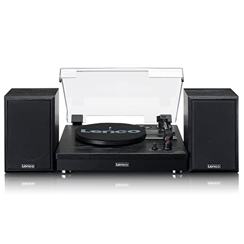 Lenco LS-101BK Platine Tourne-Disque entraîné par Courroie Noir - Les Beatles, Paul McCartney, John Lennon, RIngo Starr, George Harrison Lenco LS-101BK Platine Tourne-Disque entraîné par Courroie Noir