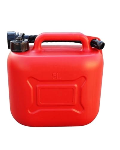 SRKATI Jerrican Essence Bidon de Carburant Réservoir de Carburant de Voiture 5L 10L, conteneur de Rechange en Plastique pour Essence et gaz,avec Tuyau(5L)